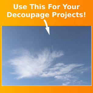 Dekoupage von Blue Sky und White Fluffy Clouds Fot Seidenpapier