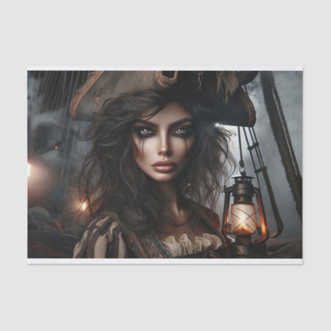 Dekoupage von Captain Decoupage, dem Mit Augen Gho Seidenpapier (Vorderseite)