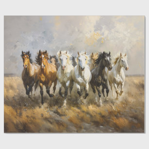 Dekoupage von Horse Herd Galloping Geschenkpapier