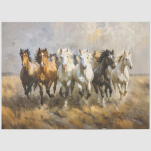 Dekoupage von Horse Herd Galloping Seidenpapier