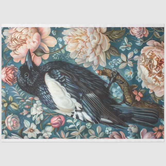 Dekoupage von Magpie Vintag Floral Seidenpapier (Vorderseite)