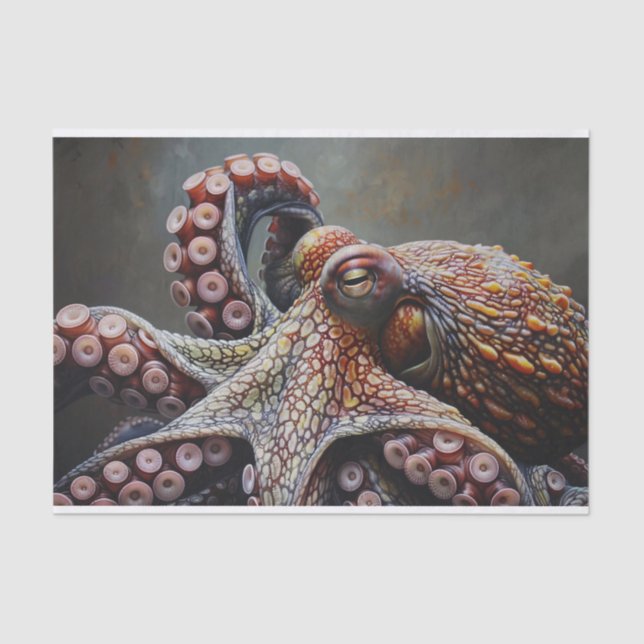 Dekoupage von Octopus Digital Painting Seidenpapier (Vorderseite)