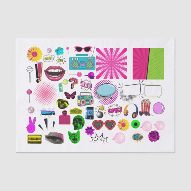 Dekoupage von Pop Art and Comic Images Seidenpapier (Vorderseite)