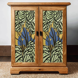 Dekoupage von primitiven Stilbäumen und Blätter Seidenpapier