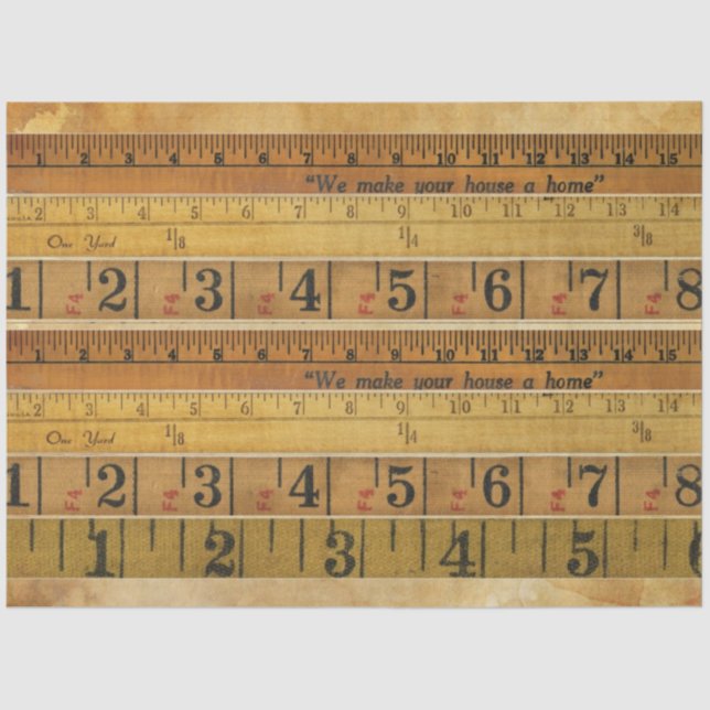 Dekoupage von Ruler Junk Journal Seidenpapier (Vorderseite)