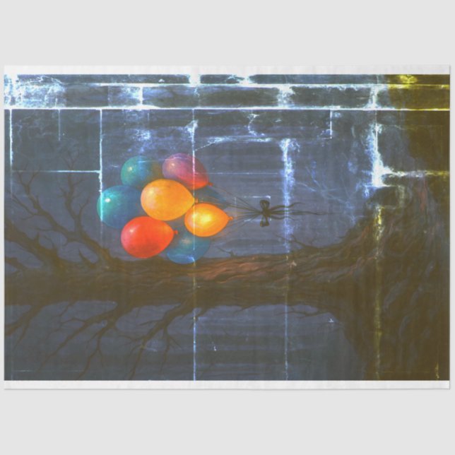 Dekoupage von Spuk Waldballons | gotisch Seidenpapier (Vorderseite)