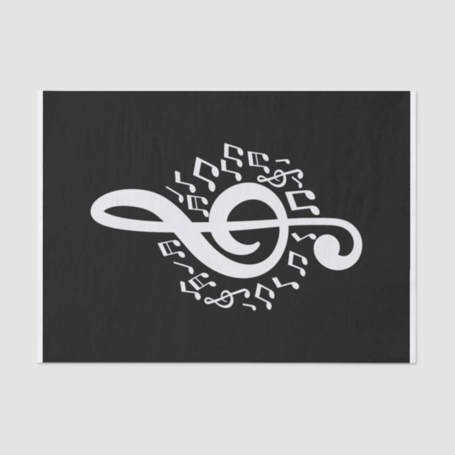 Dekoupage von Treble Clef Tissue Paper Music Giftw Seidenpapier (Vorderseite)