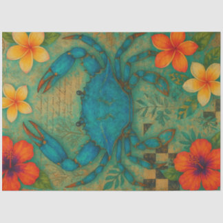 Dekoupage von Tropical Blue Crab - Coastal Seidenpapier