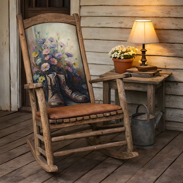 Dekoupage von Vintag Garden Boot & Wildblumen Seidenpapier (Vintage Garden Boot & Wildflowers Decoupage Tissue Paper Mockup)