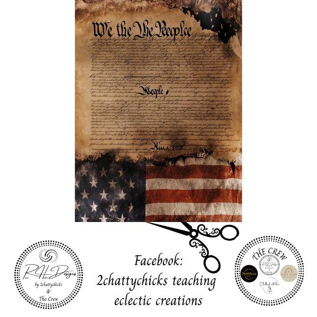 Dekoupage We The People-Verfassung Flag Seidenpapier (Von Creator hochgeladen)