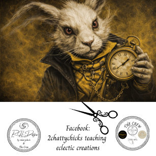 Dekoupage Weiße Hasen-Taschenuhr Wunderland Seidenpapier