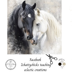 Dekoupage Whimsical Abstraktes Schwarz-weißes Pfer Seidenpapier