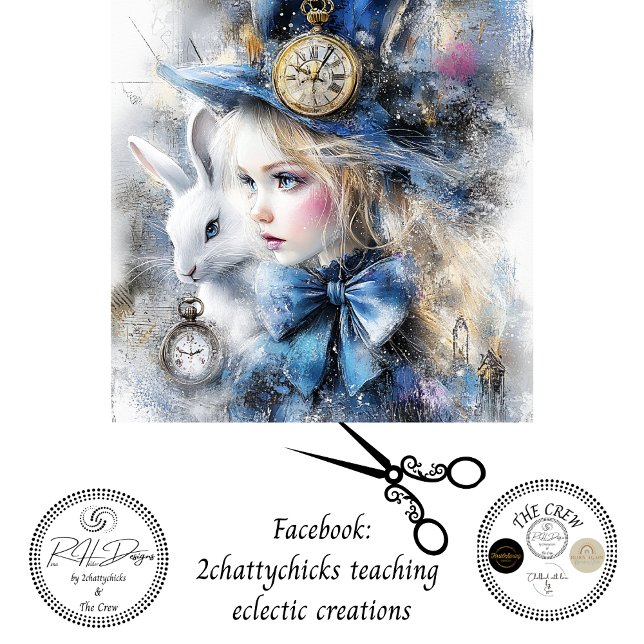 Dekoupage Whimsical Alice Adventure & Rabbit Seidenpapier (Von Creator hochgeladen)