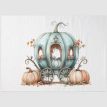 Dekoupage Whimsical Aquamarin Pumpkin Carriage