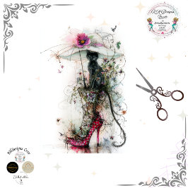 Dekoupage Whimsical Cat Sonnenschirm Catwalk Begle Seidenpapier