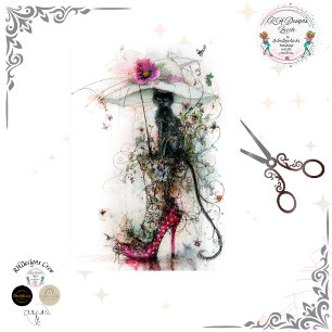 Dekoupage Whimsical Cat Sonnenschirm Catwalk Begle Seidenpapier
