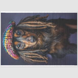 Dekoupage Whimsical Dackel mit Dreadlocks Seidenpapier