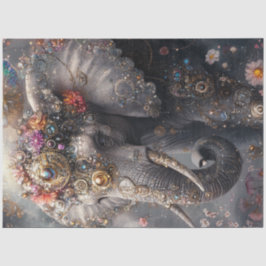 Dekoupage Whimsical Elephant Juwelen verziert Seidenpapier