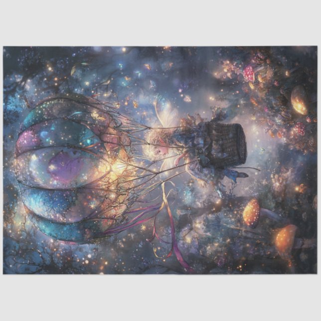 Dekoupage Whimsical Fair in Balloon Seidenpapier (Vorderseite)