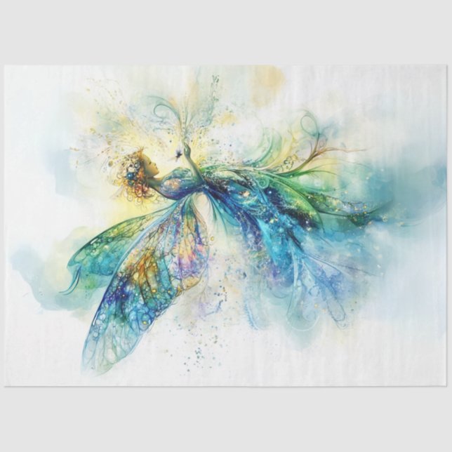 Dekoupage Whimsical Fantasy Land Fairy Seidenpapier (Vorderseite)