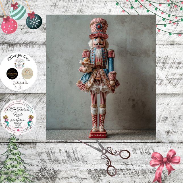Dekoupage Whimsical Festlicher Nussknacker  Seidenpapier (Von Creator hochgeladen)