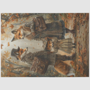 Dekoupage Whimsical Fox Family Seidenpapier