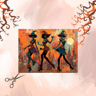 Dekoupage Whimsical Good Hexen tanzen Seidenpapier