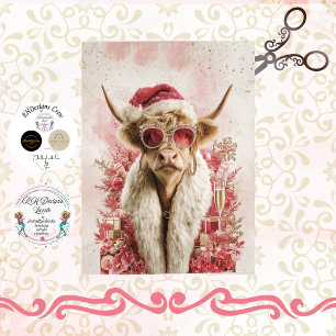 Dekoupage Whimsical High Fashion Highland-Kuh Seidenpapier