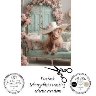 Dekoupage Whimsical Highland Shabby-Chic-Raum  Seidenpapier