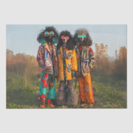 Dekoupage Whimsical Hippie Poodles Tissue Paper Seidenpapier