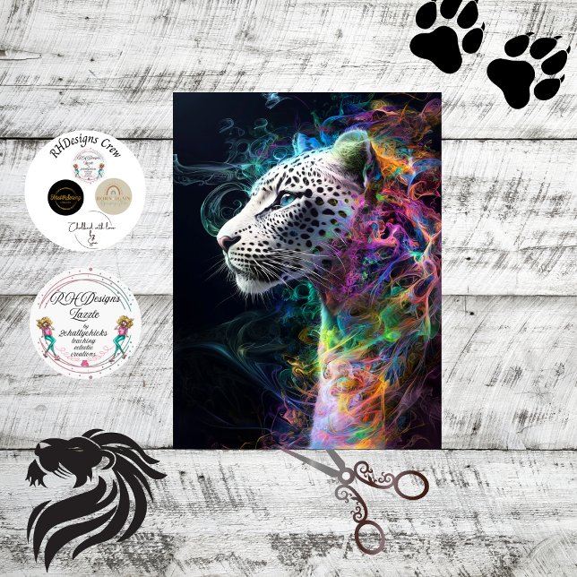 Dekoupage Whimsical Leopard Vibranly Swirbelfarbe Seidenpapier (Von Creator hochgeladen)