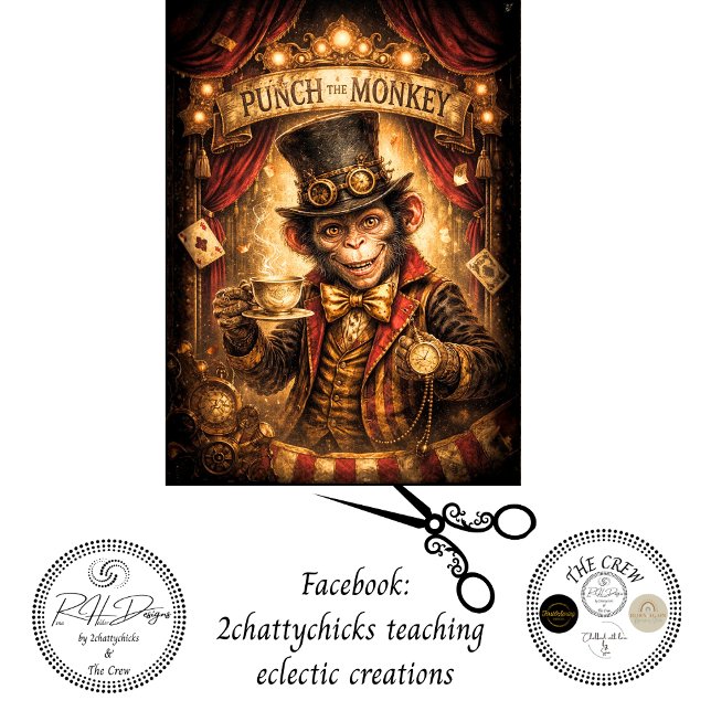 Dekoupage Whimsical Punch im Zirkus Seidenpapier (Von Creator hochgeladen)