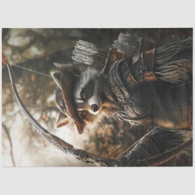 Dekoupage Whimsical Racoon Robyn Hood of Forest Seidenpapier (Vorderseite)