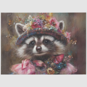 Dekoupage Whimsical Racoon Vintage Kleidung Seidenpapier