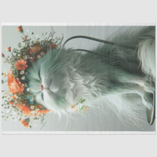 Dekoupage Whimsical Regal Furry Cat Seidenpapier