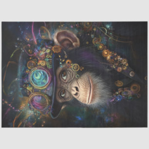 Dekoupage Whimsical Steampunk Monkey VibranColor Seidenpapier
