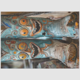 Dekoupage Whimsical Stoned Comical Face Boots Seidenpapier