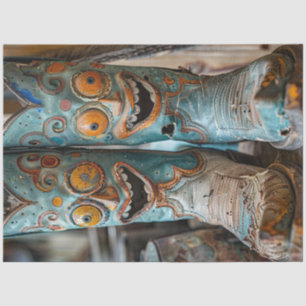 Dekoupage Whimsical Stoned Comical Face Boots Seidenpapier