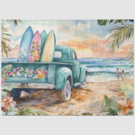 Dekoupage Whimsical Truck Surfboard Beach Einstell Seidenpapier