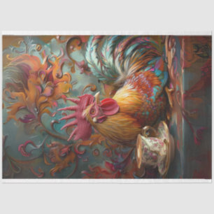 Dekoupage Whimsical Verziert Chicken Coffee Break Seidenpapier
