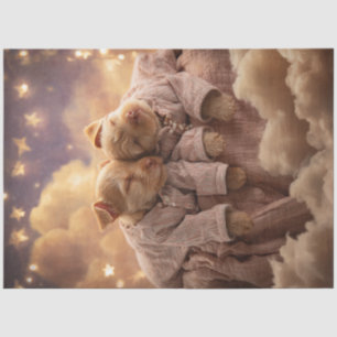 Dekoupage Whimsical Welpen Schlafen auf Wolken Seidenpapier