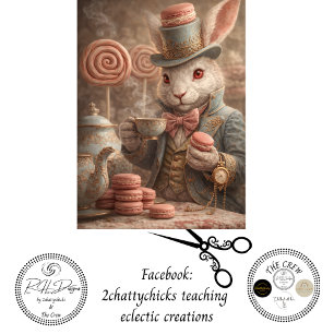 Dekoupage Whimsical Wonderland-Teeparty Hase Seidenpapier