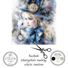 Dekoupage Whimsische Alice-Abenteuer & Kaninchen Seidenpapier