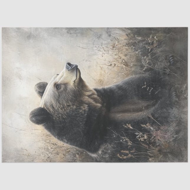 Dekoupage Wildlife Bear Natural Setting Seidenpapier (Vorderseite)