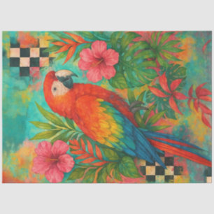 Dekoutenpapier für tropische Macas - Scarlet-Papag Seidenpapier