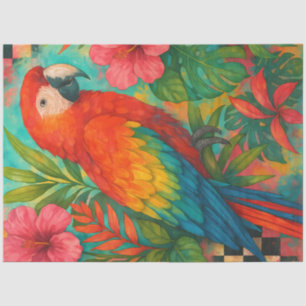 Dekoutenpapier für tropische Macas - Scarlet-Papag Seidenpapier