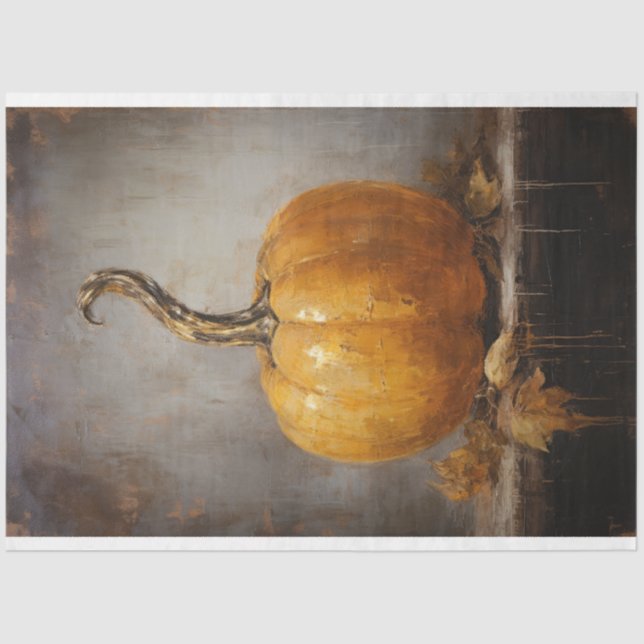 Dekoutierung des Vintagen alten Pumpkin-Tissue-Pap Seidenpapier (Vorderseite)