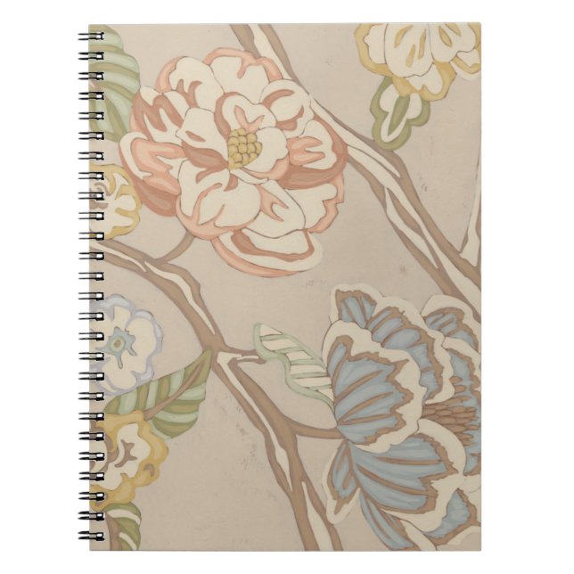 Dekrative Organza Chintz Floral Design Notizblock (Vorderseite)