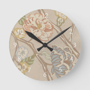 Dekrative Organza Chintz Floral Design Runde Wanduhr
