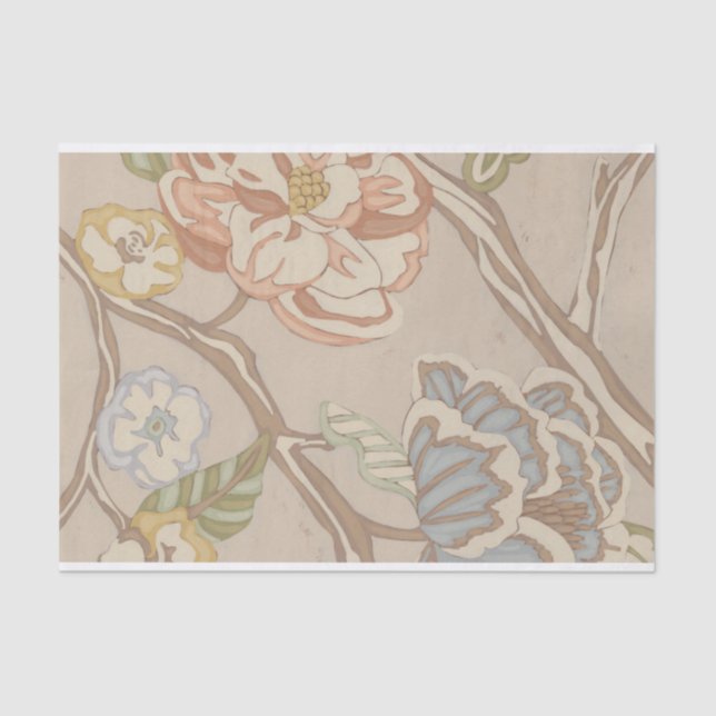 Dekrative Organza Chintz Floral Design Seidenpapier (Vorderseite)